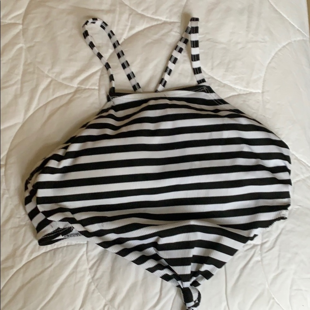 Women’s striped swim top